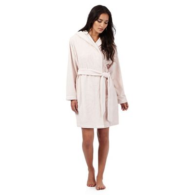 Light pink short embossed dressing gown